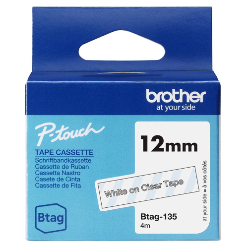 BROTHER BTAG135 NASTRO 12MM BIANCO SU TR